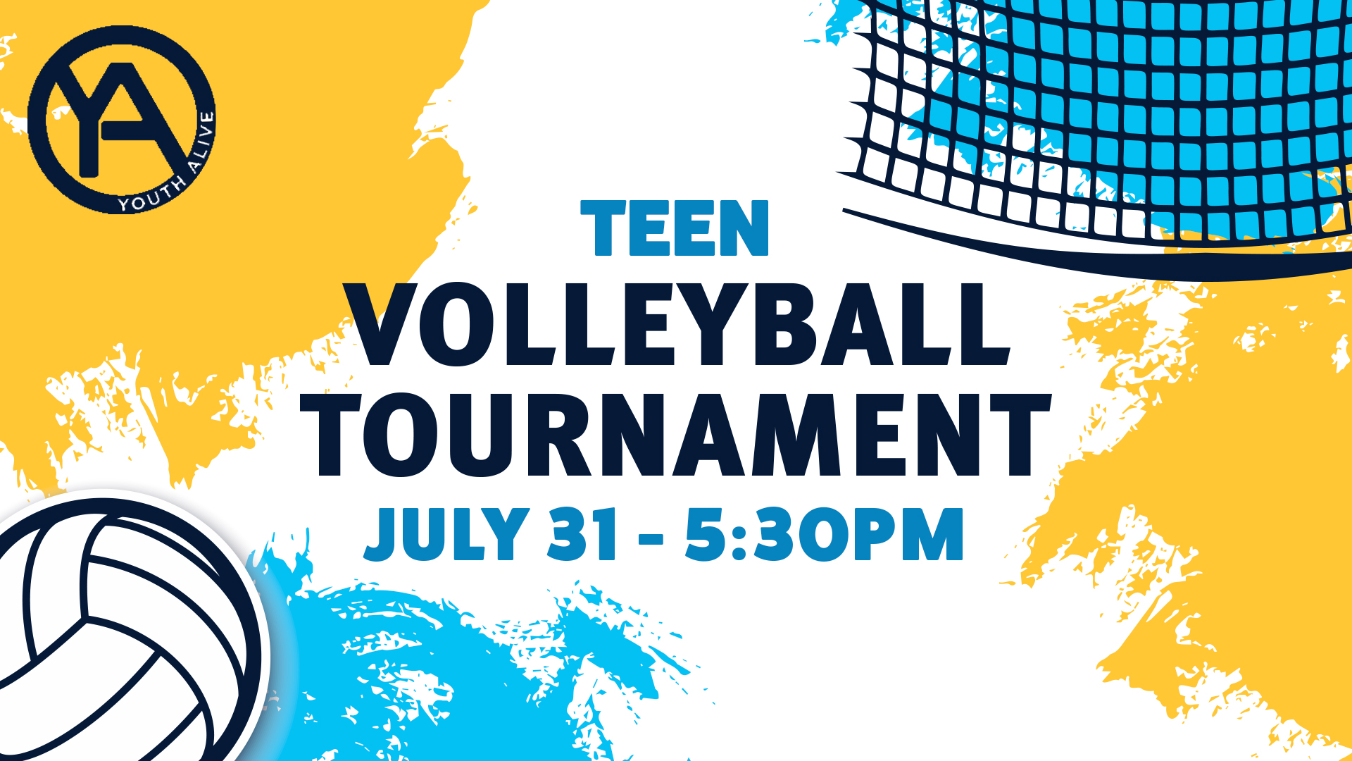 Teen Volleyball Tournament July 31 - 5:30 pm